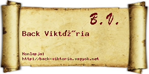 Back Viktória névjegykártya